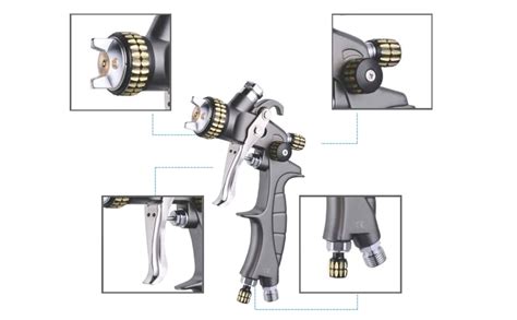 Painter Spray Gun (LABEL) HVLP Gravity Spray Gun PF-02 Non-drip Paint ...