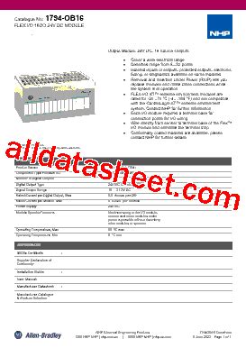 1794-OB16 Datasheet(PDF) - NHP Electrical Engineering Products