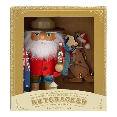Australian Santa Claus Nutcracker and Kangaroo Ornament Set - World Market