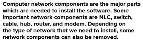 define network component. what is its need? - Brainly.in