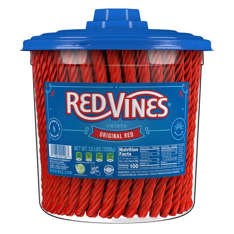 Red Vines Twists, Original Chewy Licorice Bulk Candy Jar, 3.5lbs ...
