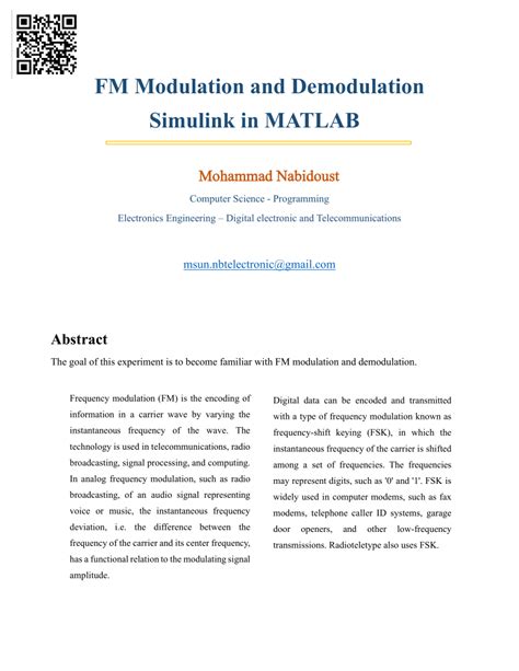 Image result for Frequency Demodulation Matlab Code