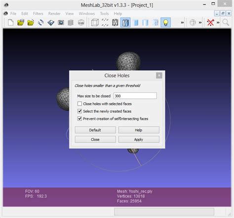 MeshLab Fill Hole 的图像结果