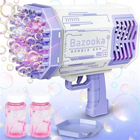 Buy HAPPY HUES® 69 Hole Automatic Bazooka Bubble Gun for Kids- Colorful ...