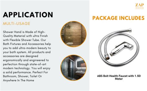 Buy ABS Bolt Health Faucet with 1.50 Meter/Chrome Finish/Abs (Chrome ...