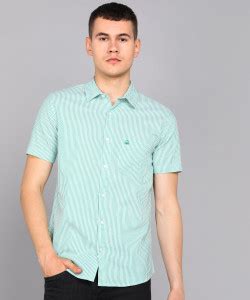 United Colors of Benetton Men Striped Casual Light Green Shirt - Buy ...