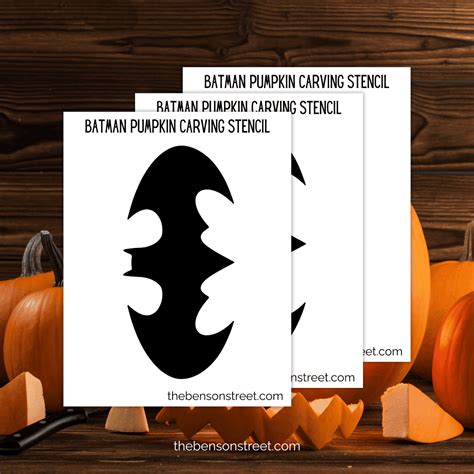 Batman Pumpkin Stencil Printable: Free Carving Template - The Benson Street