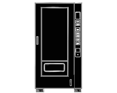黒い自販機のスケッチロゴ | Premium AI生成ベクトル画像