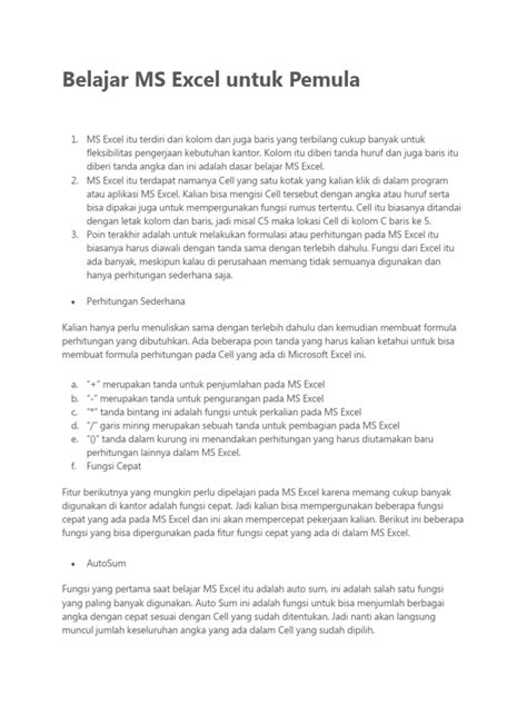 Image result for Belajar Basic Excel