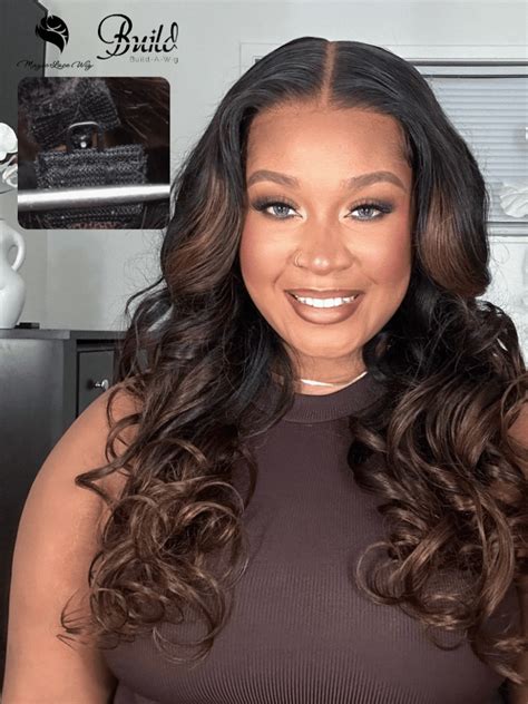 UNice Magic Lace Wig Black to Chestnut Brown Ombre With 7x5 Replaceable ...