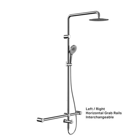 Nero Mecca Care 32mm T Bar Grab Rail 1100x750mm Twin Shower Set