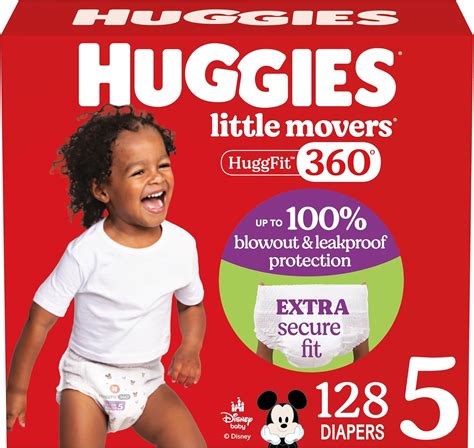 Huggies Size 5 Baby Diapers, Little Movers HuggFit 360° Baby Diapers ...