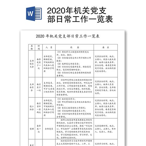 2021年党委党支部党建党政工作计划模板下载_红动中国