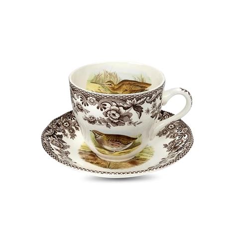 Buy Spode Woodland Tea Cup and Saucer Set | 7 Oz Fine Porcelain Tea Cup ...