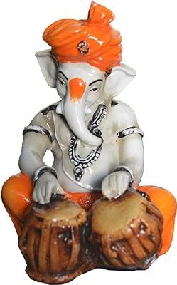 Buy Collectible India Resin Lord Ganesha Playing Tabla Idol Statue ...