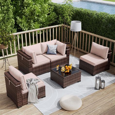 Amazon.com: ovios Patio Wicker Outdoor Furniture Sets, Outdoor Patio ...