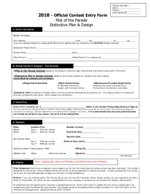 Contest Entry Form Template Word | pdfFiller