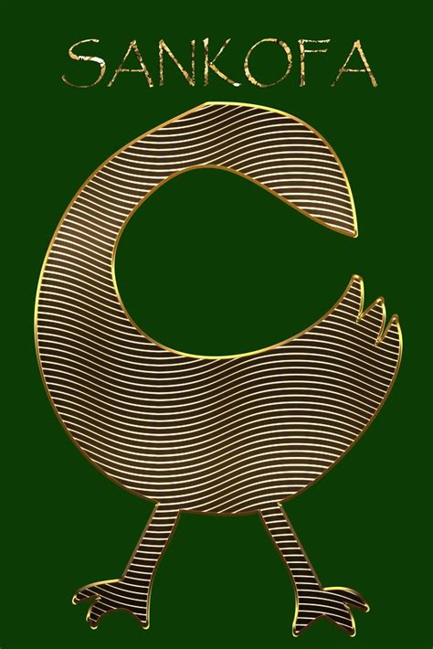 Buy SANKOFA: Bird Gold Adinkra Green Softcover Note Book Diary | Lined ...