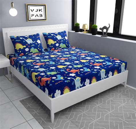 Buy VJK FAB Kids Dinosaurs Cartoon Design Queen Size Elastic Fitted ...