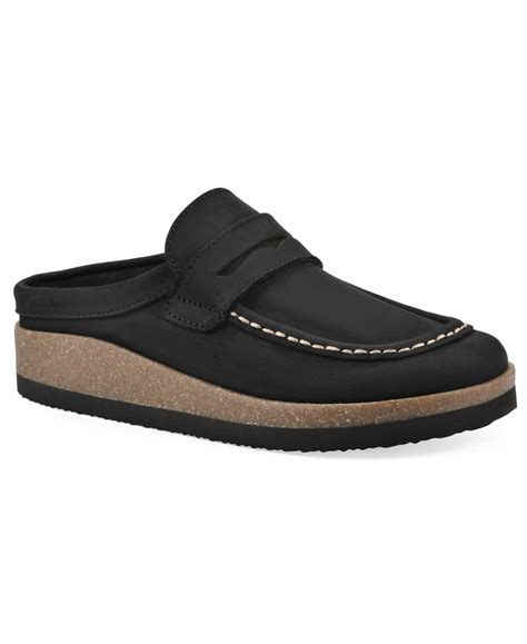 White Mountain Womens Open Stitch Manmade Clogs In Black | ModeSens