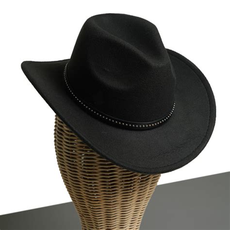 Buy Cowboy Hat with Belt Band (Black) Online in India | Chokore