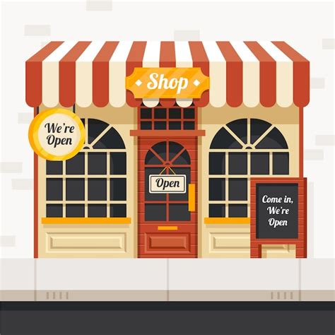 Shop with the sign we are open | Free Vector