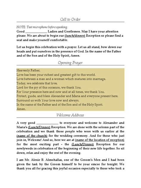 Image result for Wedding Reception Anchoring Script