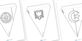 Flags of The World Colouring Bunting