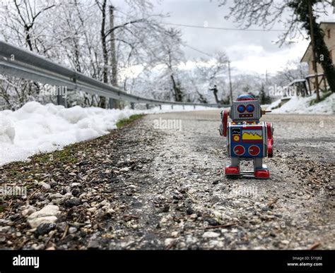 Robot on the road Stock Photo - Alamy