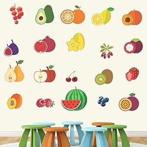 StickMe Colourful Fruits Wall Sticker - Self Adhesive Peel & Stick ...