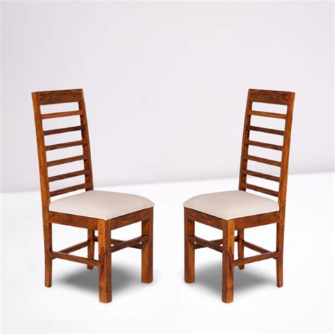 Angel's Niagara Solid Sheesham Wood Dining Chairs Set of 2 In Honey Finish