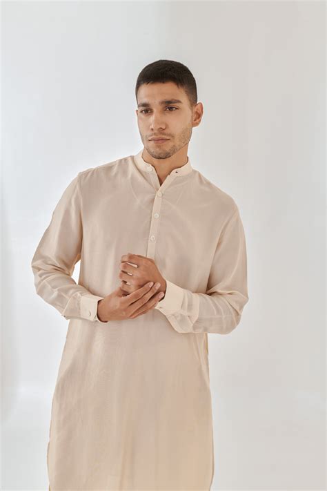 Beige Ganganagery Kurta For Men – QB - QUINTESSENTIAL BASICS
