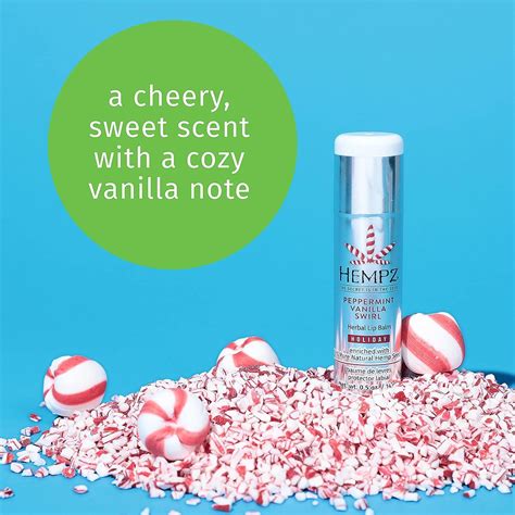 Hempz Limited Edition Peppermint Vanilla Swirl Herbal Lip Balm 0.50 oz ...