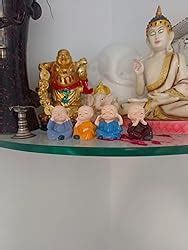 Buy TIED RIBBONS Resin Buddha Monk Statues, Small, Multicolour, Set of ...