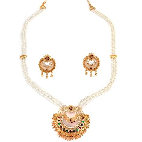 Chandbali White Beaded Sitahar Set