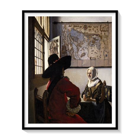 Officer and Laughing Girl Painting & Wall Art Print by Johannes Vermeer ...