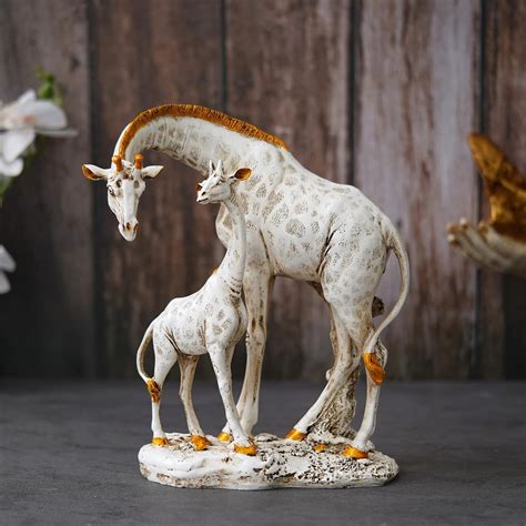 Buy Shyam Antique Creation Resin Collectible Giraffe with Baby Giraffe ...