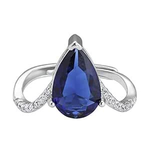 GIVA 925 Silver Midnight Blue Ring, Adjustable | Gifts for Women and ...