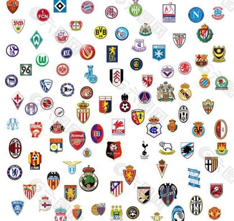 欧洲部分足球俱乐部队徽图标（部分图标未分层）图片平面广告素材免费下载(图片编号:582615)-六图网