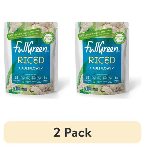 (2 pack) Fullgreen Riced Cauliflower 7.05 oz Shelf Stable Pouch ...