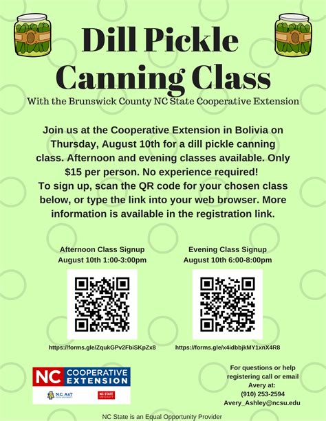 Dill Pickle Canning Class – August 10th! | N.C. Cooperative Extension