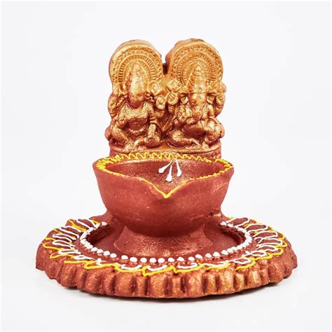 Buy Corsica Fest Terracotta Laxmi Ganesha Diya from Corsica by Home ...