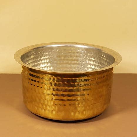 Buy Putrika Brass Polished Utensil Hammered Vadi Chatti With TIN ...