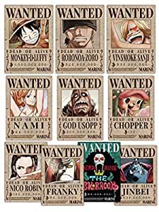 ComicSense.xyz One Piece Anime Wanted Crew Posters A3 - (Set of 10 ...