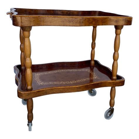 Vintage 1920's Italian Inlaid Marquetry Bar Cart at 1stDibs | italian ...