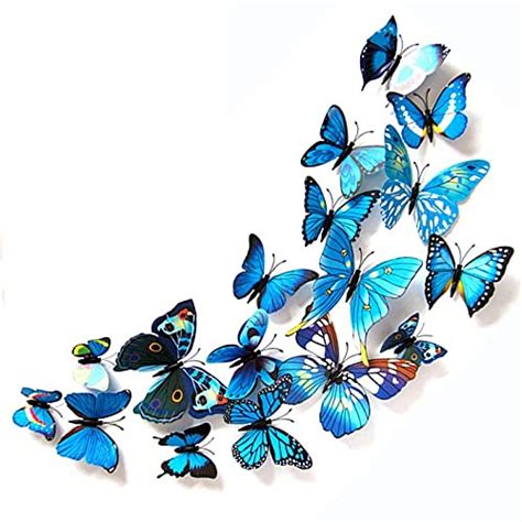 JAAMSO ROYALS Blue 3D Magnet Butterfly Stickers for Wall, Butterfly ...
