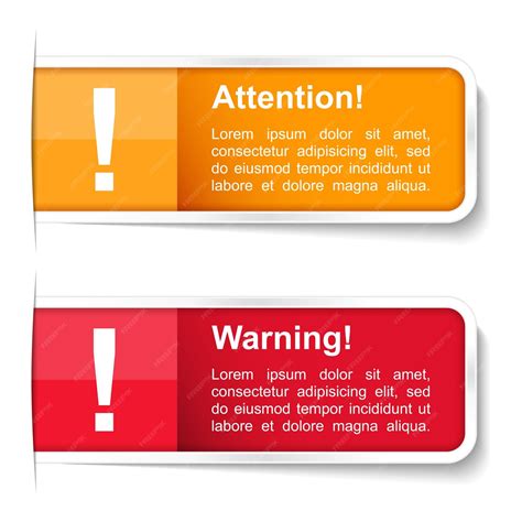 Attention and warning labels vector eps10 illustration | Premium Vector