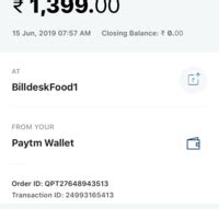 Billdesk — wrongly paid by paytm to billdeskfood1