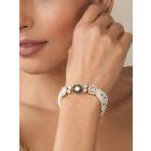 Gold Plated Mint Green Handcrafted Brass Beaded Anklets - Set of 2