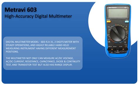 Metravi 603 high-accuracy Digital Multimeter : Amazon.in: Home Improvement